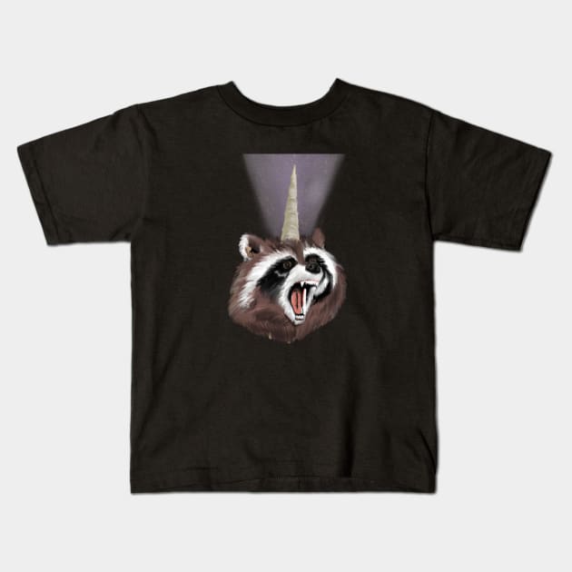 Raccoonicorn Kids T-Shirt by blueplanetsix
